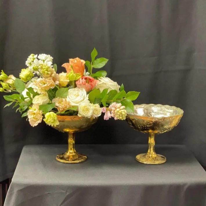 Tall Gold Compote